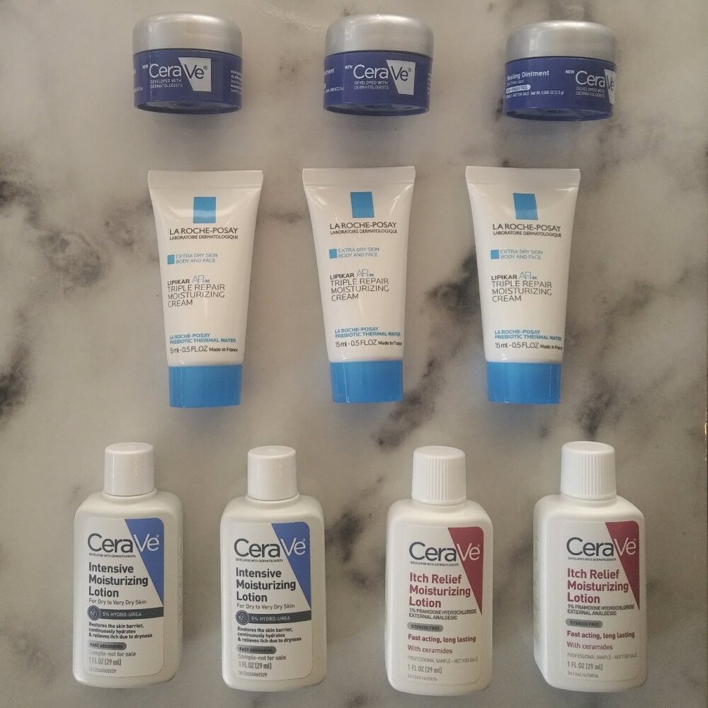14-piece La Roche Posay & CeraVe Moisturizer Travel / Trial Mini Set